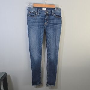 Hudson Jeans Womens Size 26 Size 2  Blue Denim Distressed Tally Crop Skinny Cuff